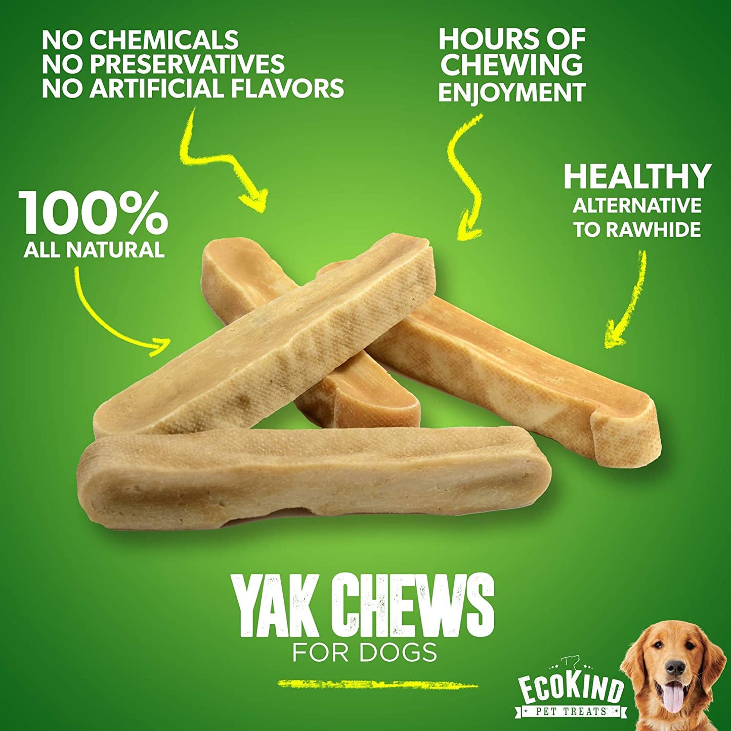 EcoKind Gold Yak Chews — Himalayan Milk Chews for Small Dogs