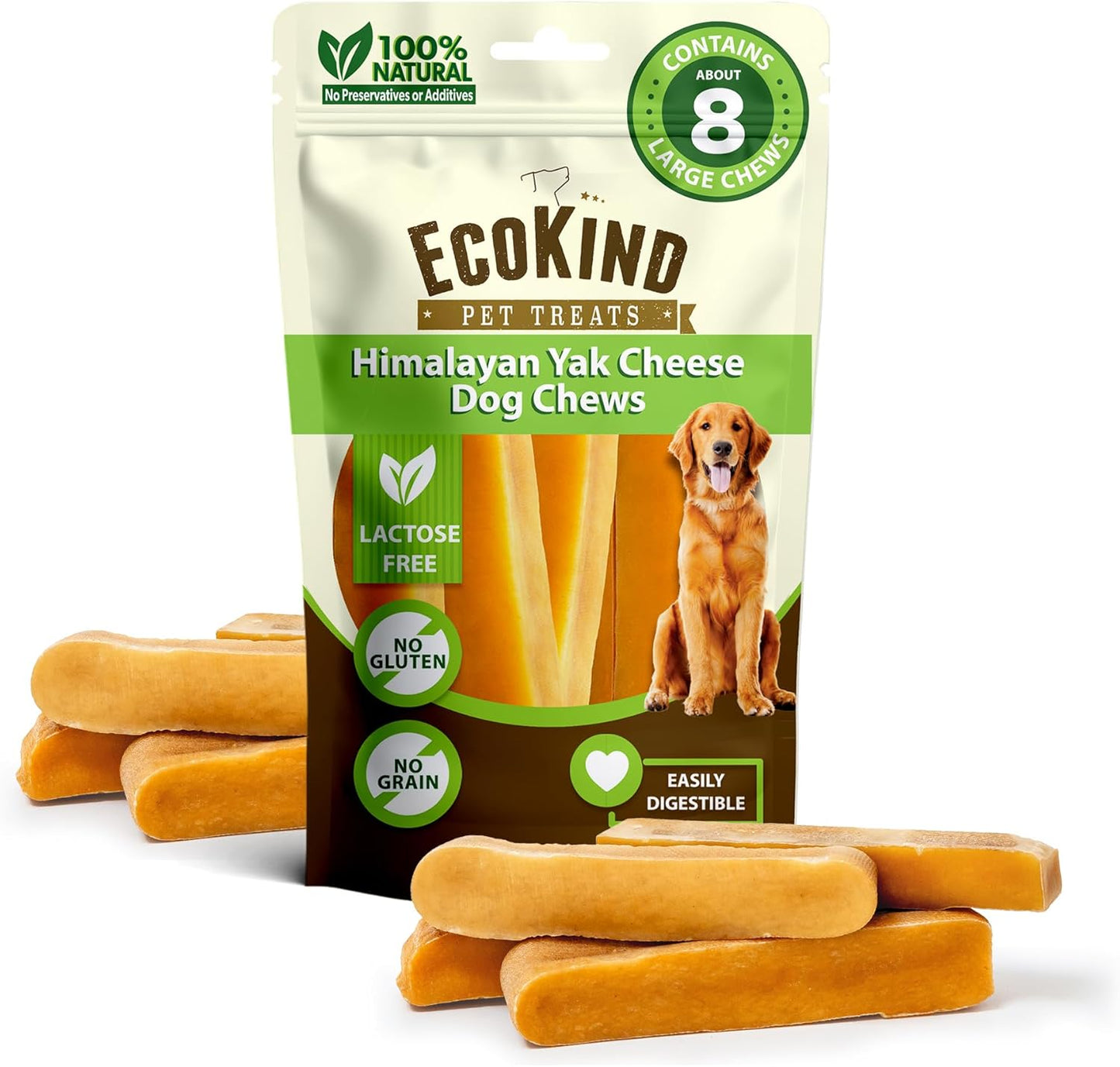 Gold Yak Chews Himalayan Milk Chews for Large Dogs