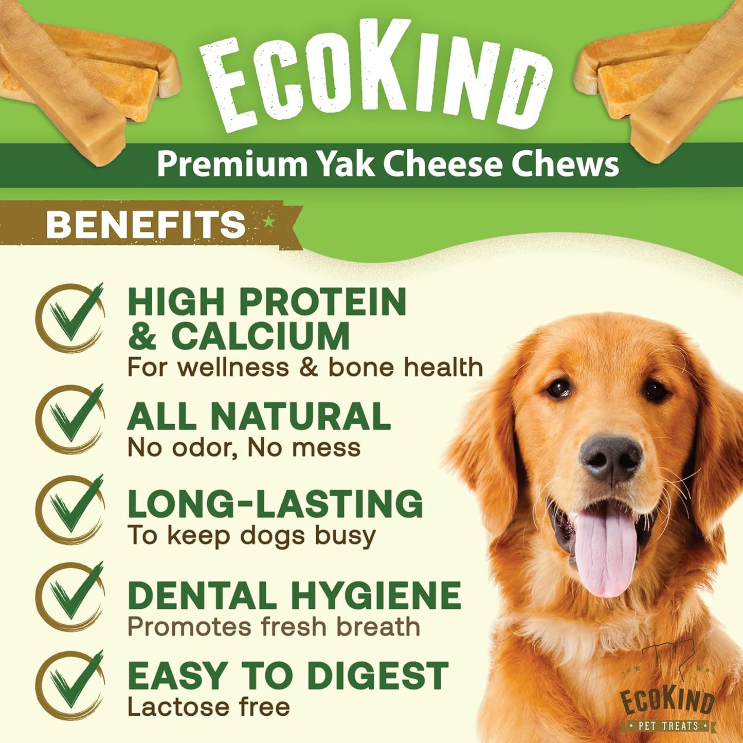 Gold Yak Chews Himalayan Milk Chews for Large Dogs